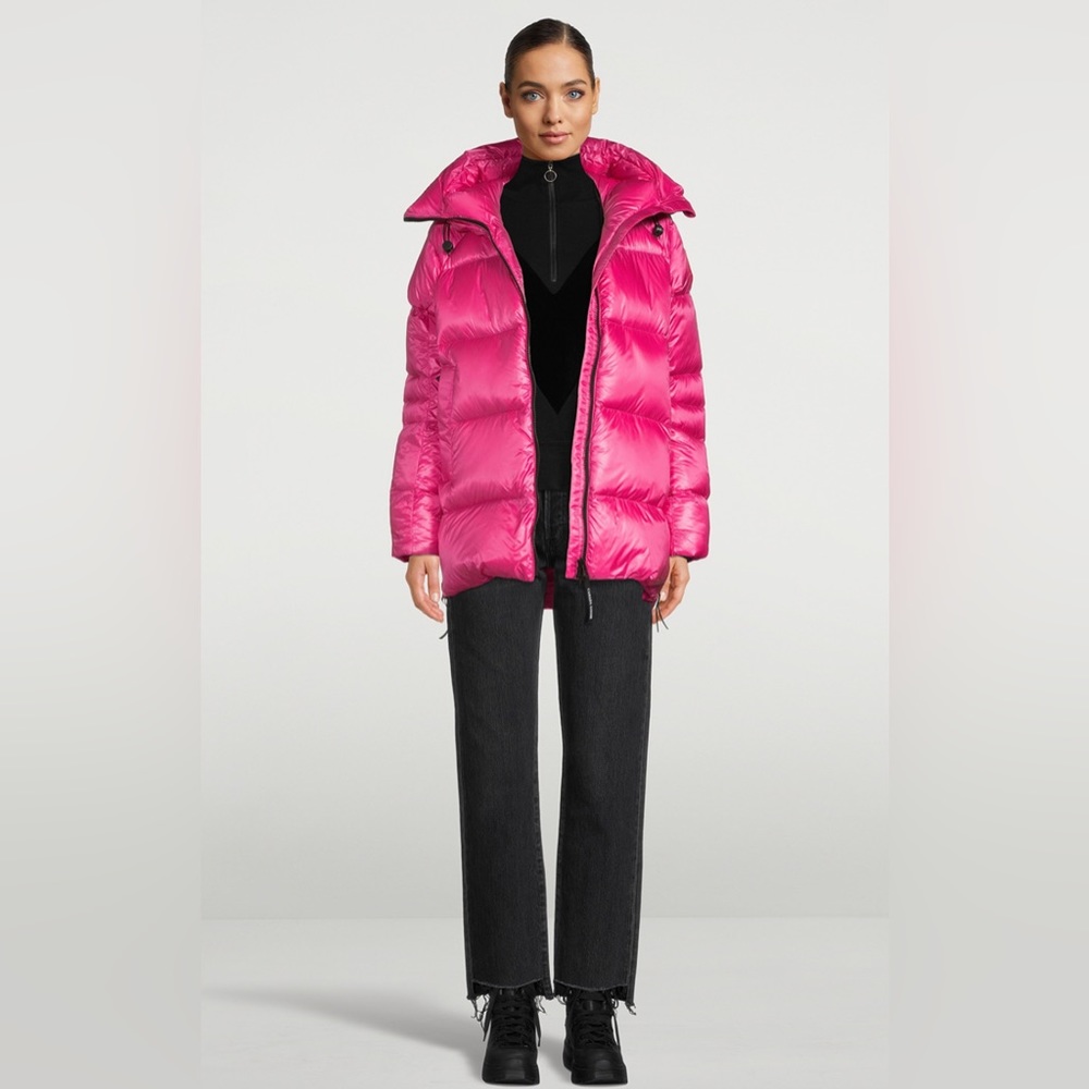 Canada goose cypress hooded down puffer coat pink large